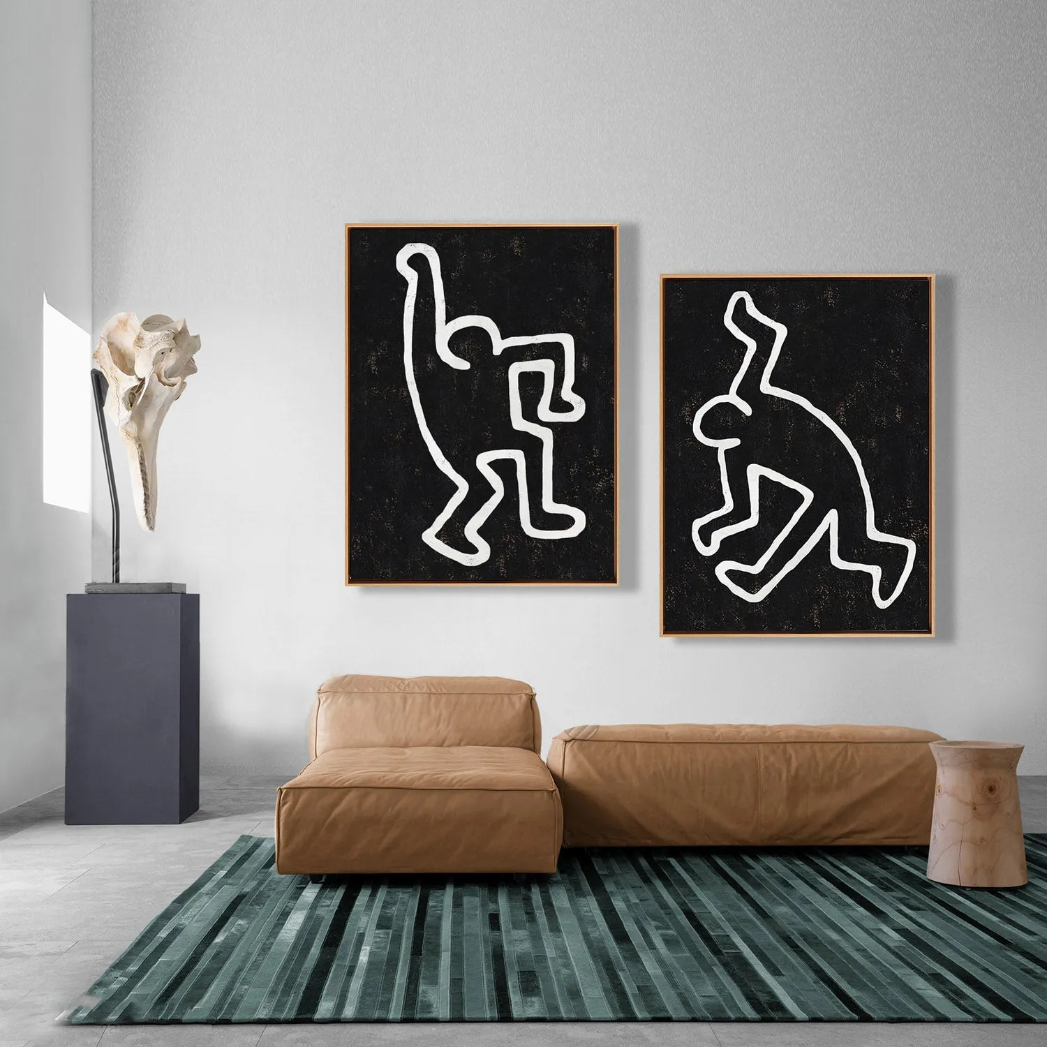 Copy of Copy of Set of 2 Minimal Painting Dancing Man P119