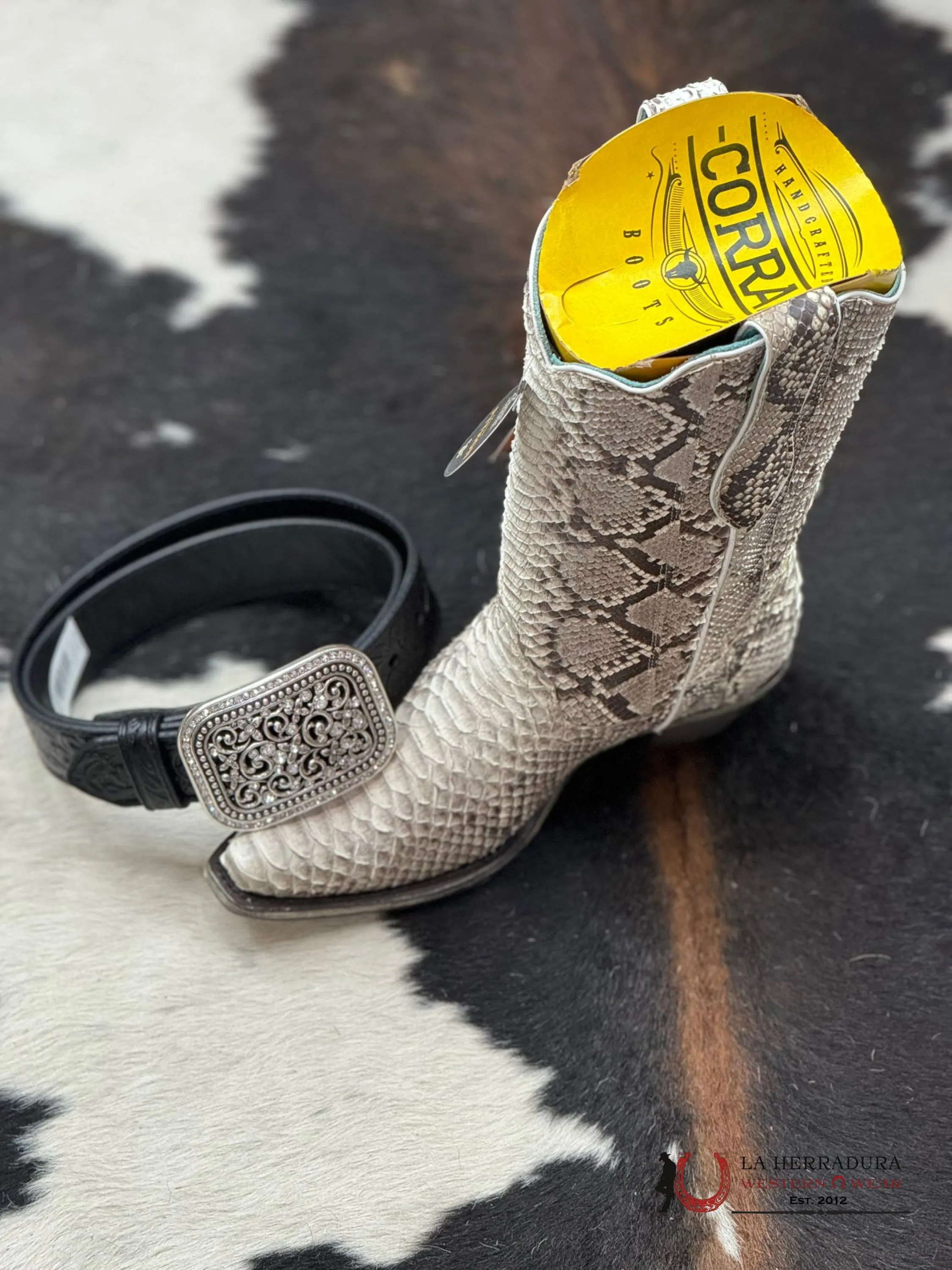 CORRAL BOOT LD NATURAL PYTHON SNIP TOE