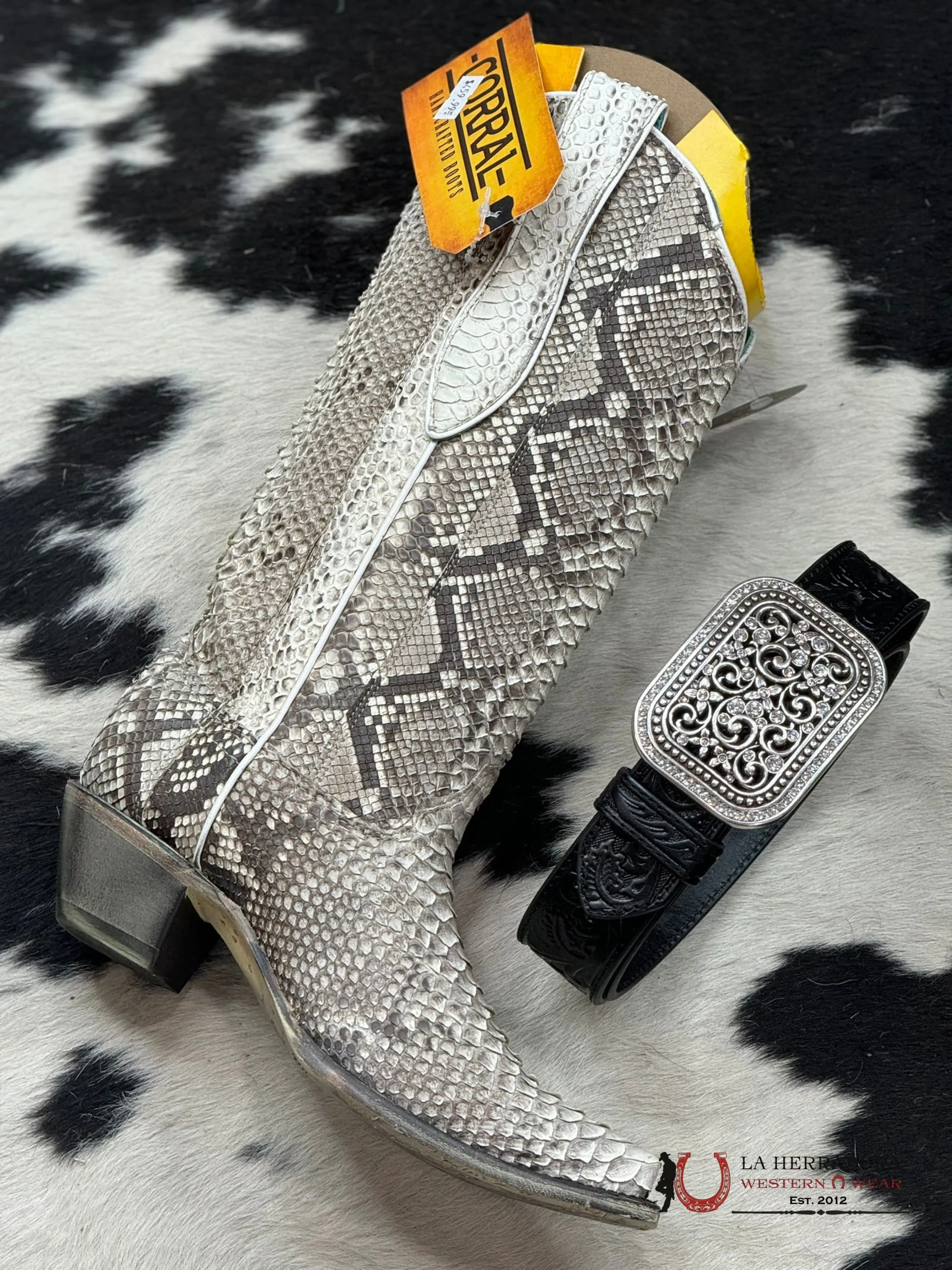 CORRAL BOOT LD NATURAL PYTHON SNIP TOE