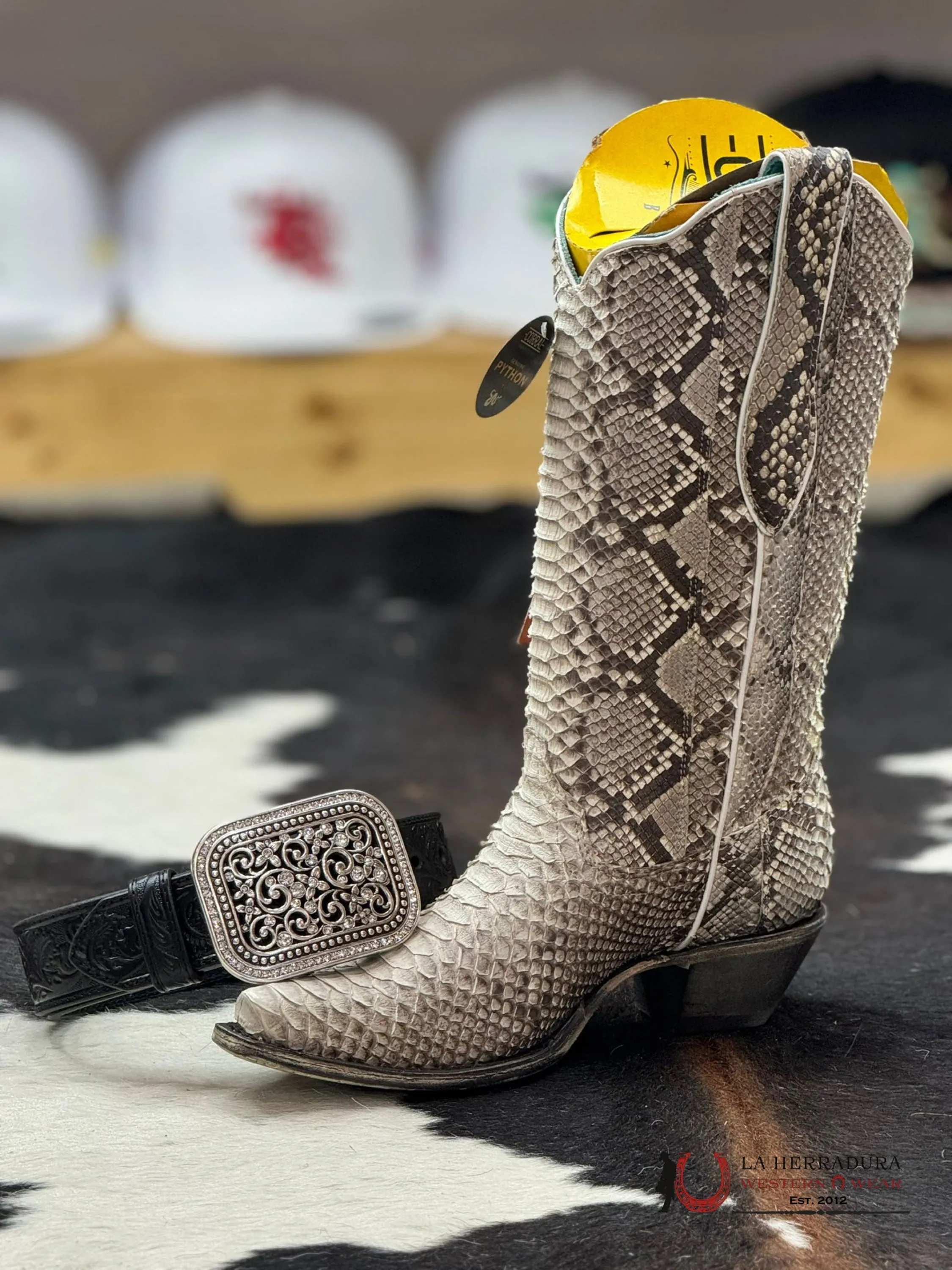 CORRAL BOOT LD NATURAL PYTHON SNIP TOE