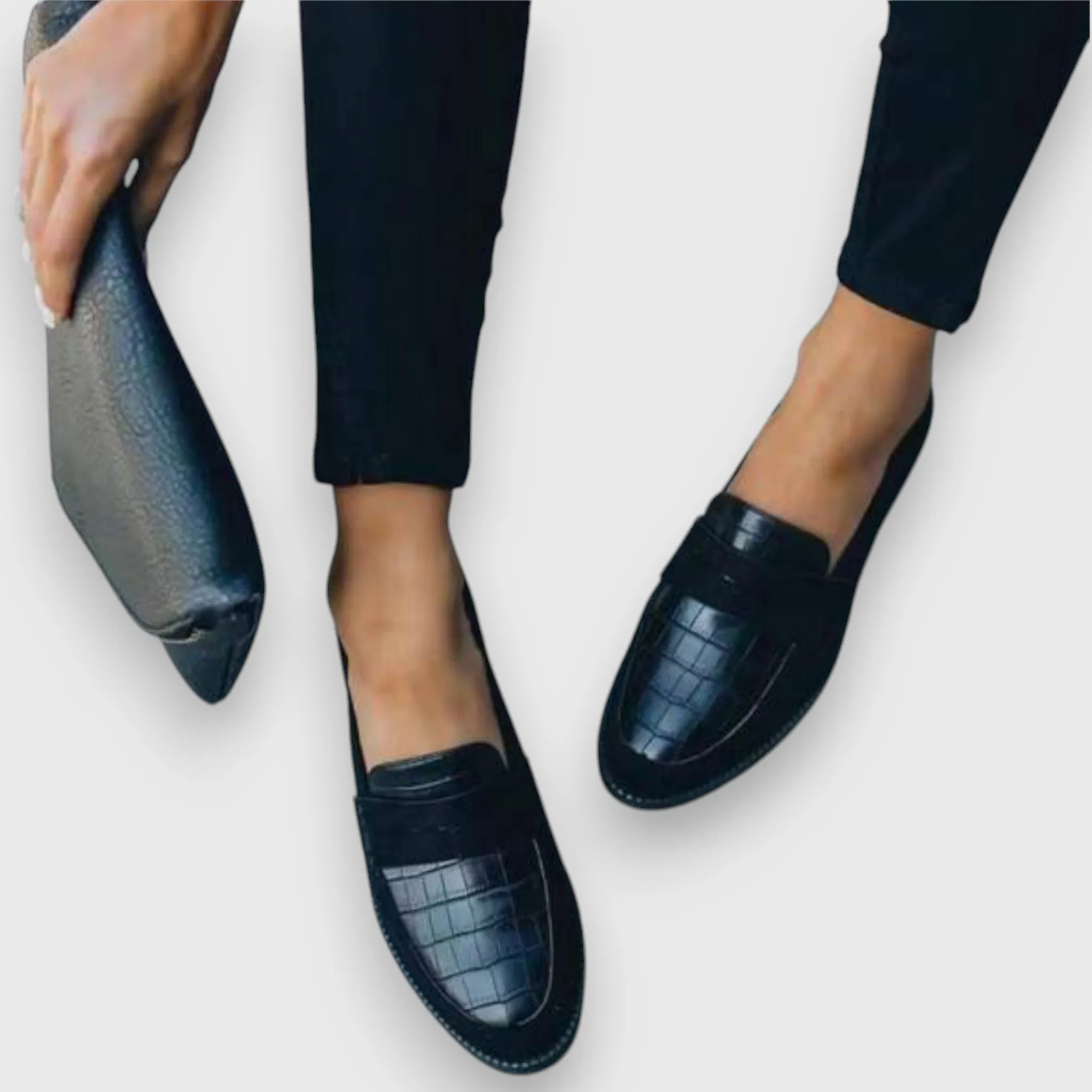 Croc-Embossed Faux Leather Loafers | Timeless Elegance | Everyday Comfort