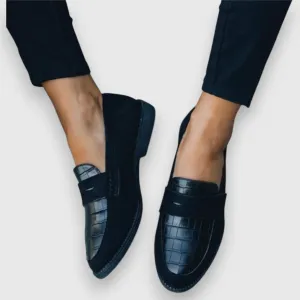 Croc-Embossed Faux Leather Loafers | Timeless Elegance | Everyday Comfort