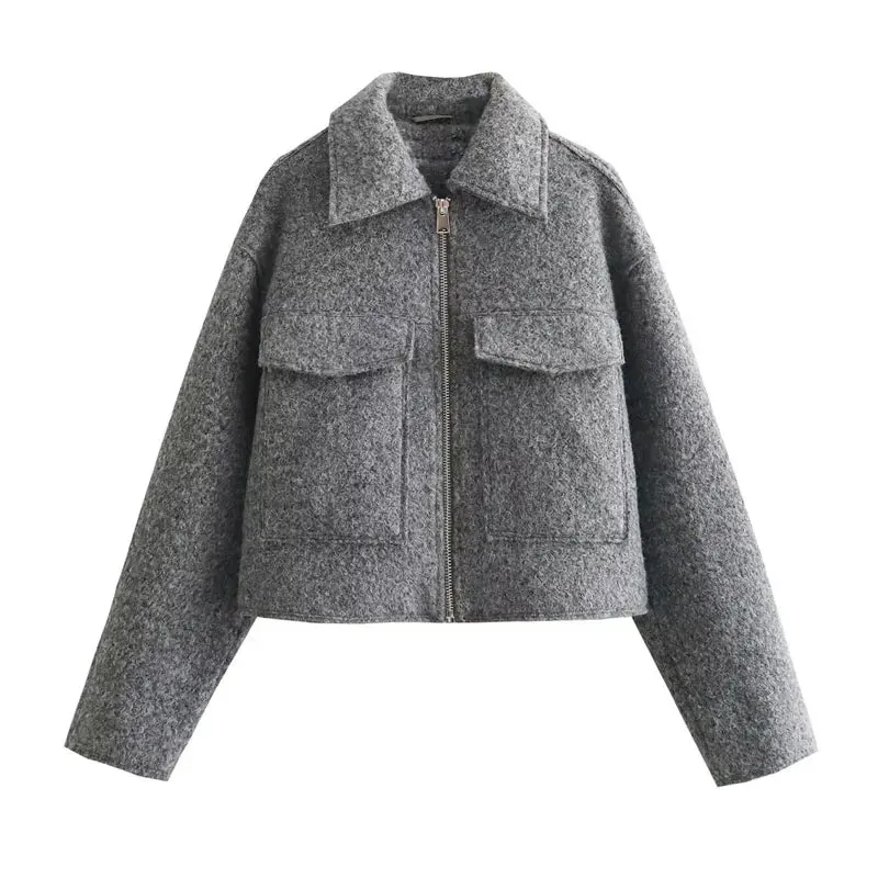 Cropped Wool-Blend Jacket | Structured & Timeless | Effortless Elegance