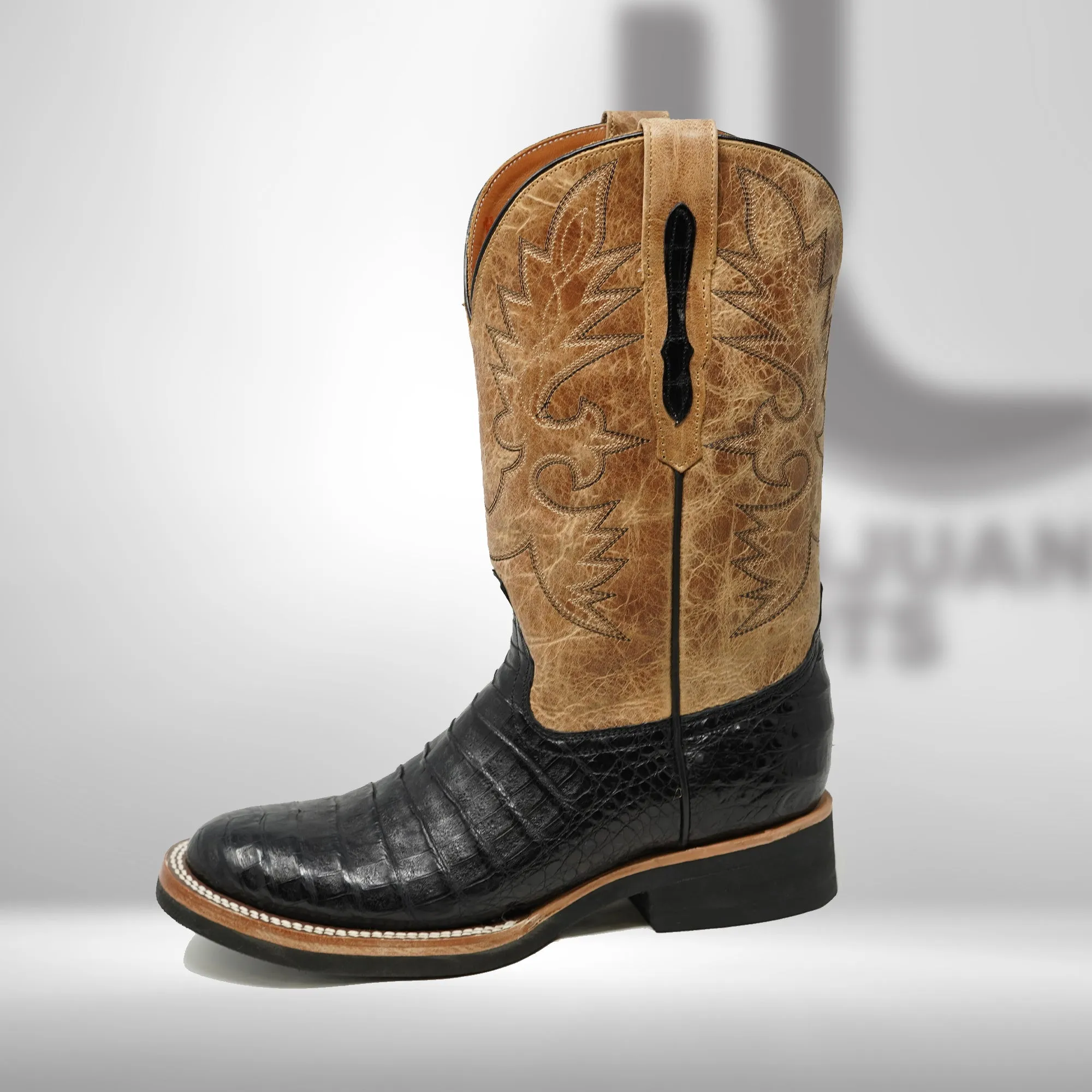 DJ2043 | Don Juan Boots Men's Caiman Belly Black 504 Toe