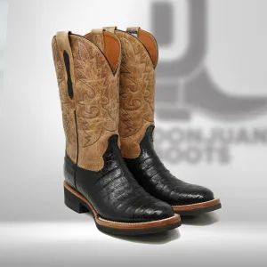DJ2043 | Don Juan Boots Men's Caiman Belly Black 504 Toe