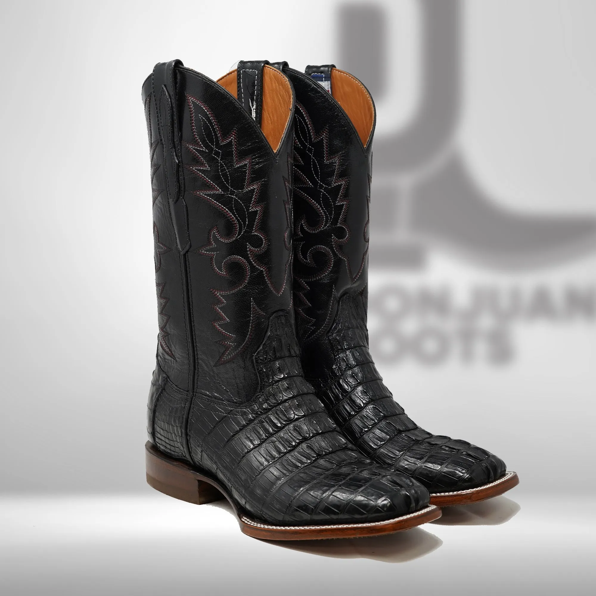 DJ2047 | Don Juan Boots Men's Caiman Tail Black H Toe P