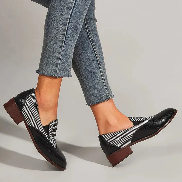 EAGSITY British style Loafers shoes Women slip on Square heel pointed toe Dress Shoes party office lady casual sneaker shoes