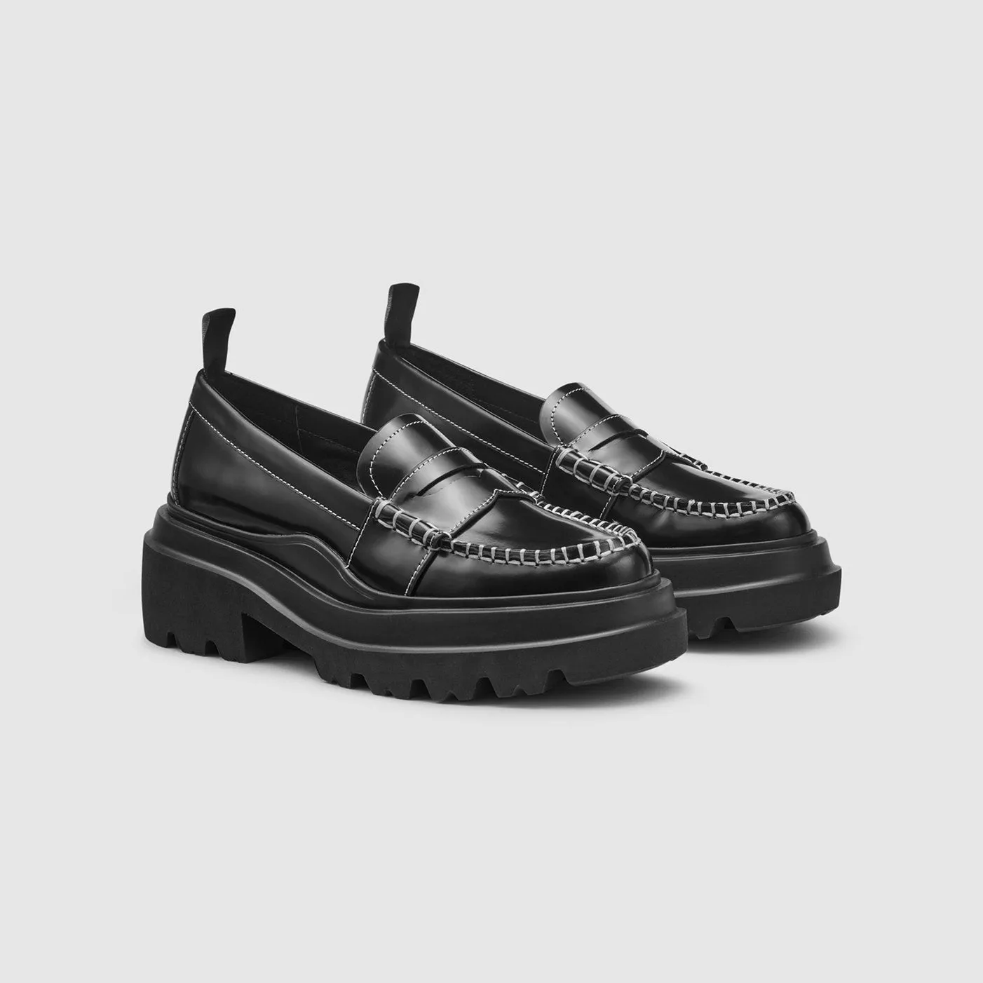 Ella Platform Loafers in Black