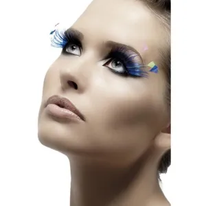 Eyelashes Blue, With Feather Plumes