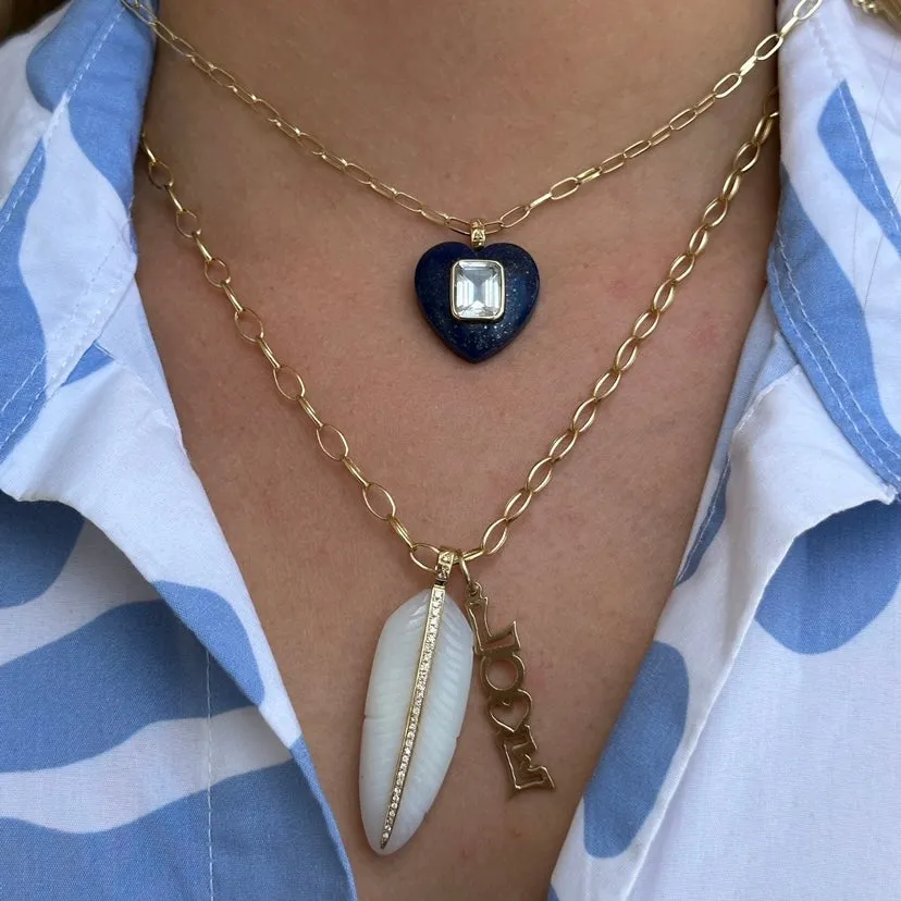 Feather Charm/ Agate