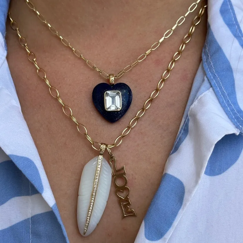 Feather Charm/ Agate