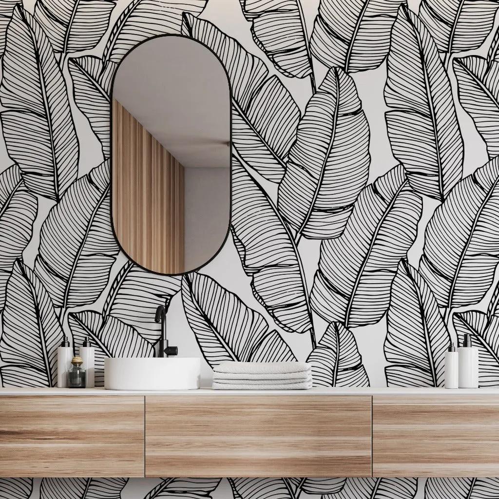 Feather Silhouettes Wallpaper Mural