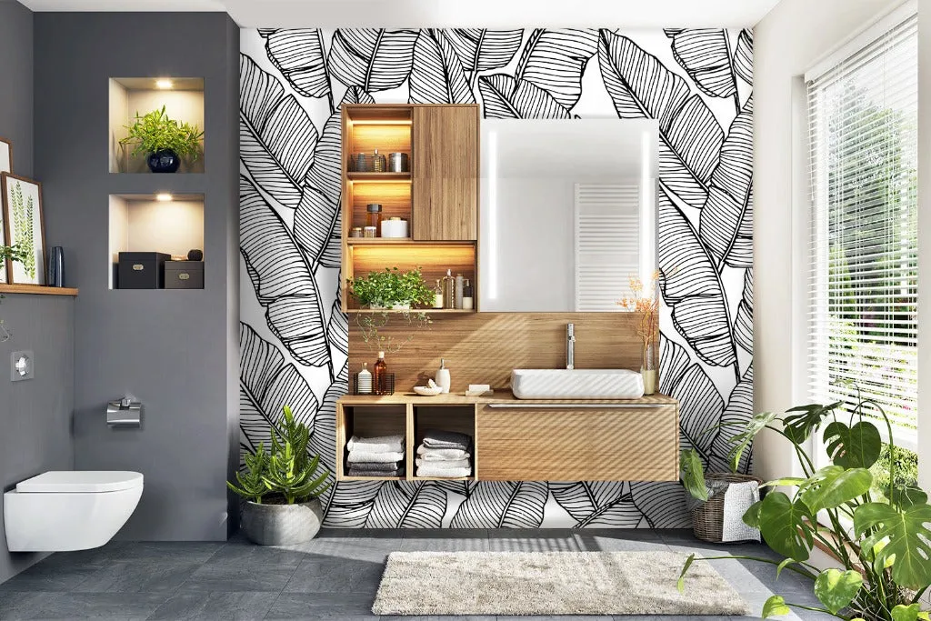 Feather Silhouettes Wallpaper Mural