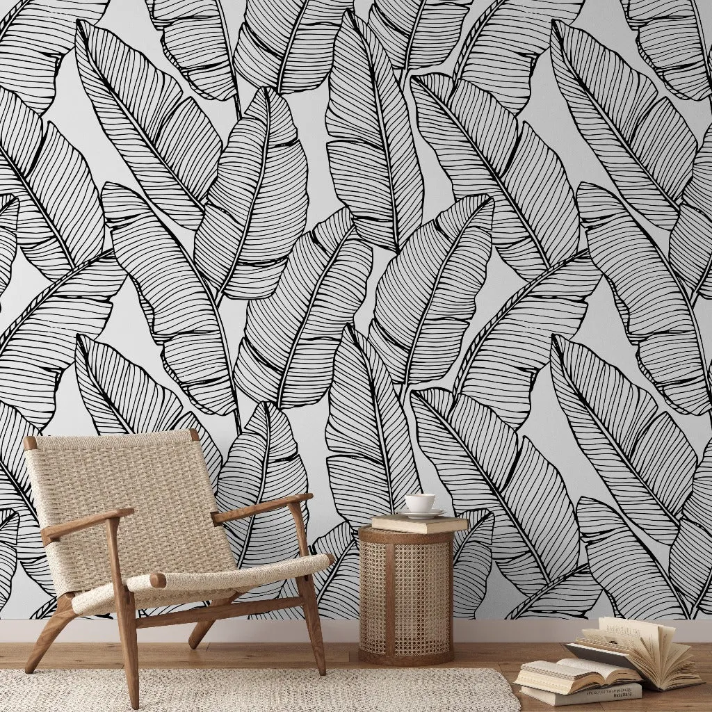 Feather Silhouettes Wallpaper Mural