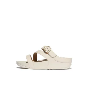 FitFlop Skinny II Leather Z Strap Slides Paris Beige