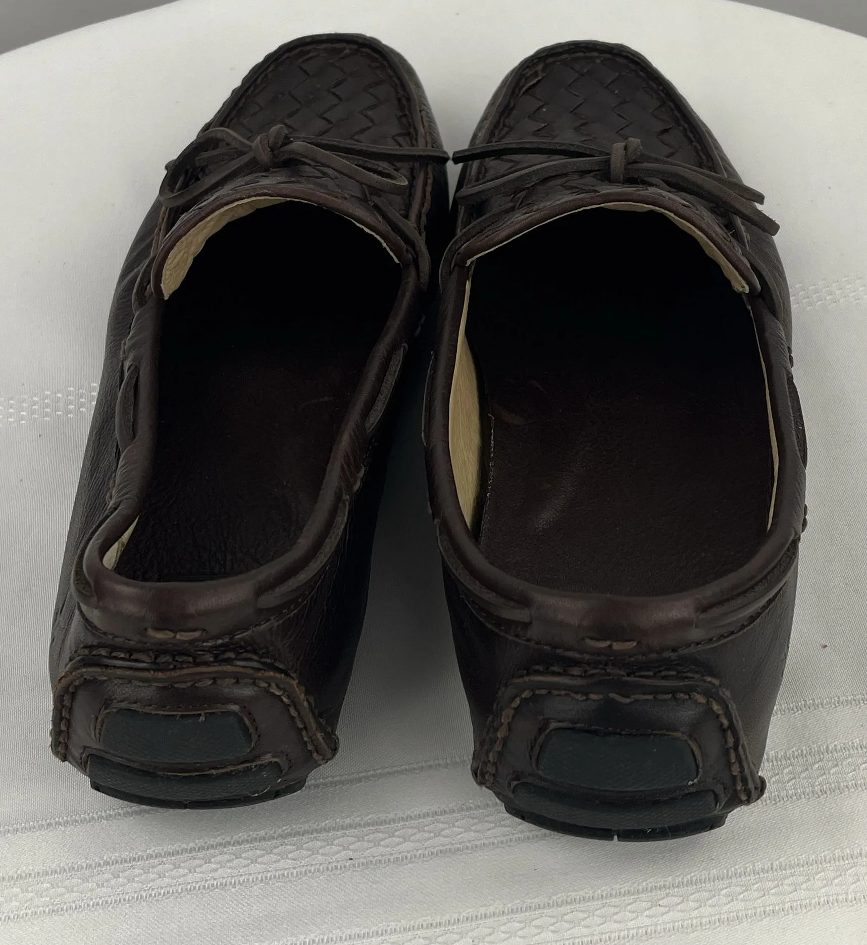 Frye Men's West Woven Driver Brown Casual Slip On Driving Shoes Loafers Sz 10.5