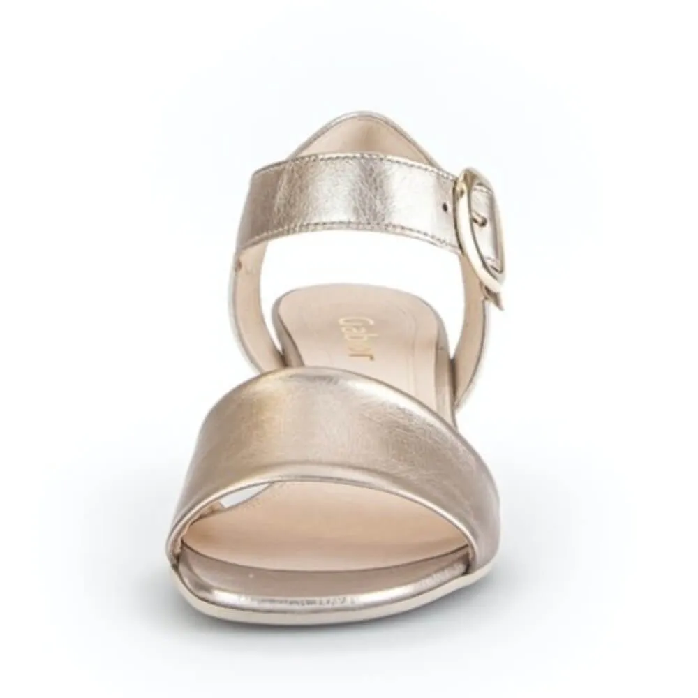 Gabor Kruger Block Heel Sandal 61.700 Light Gold Pudder