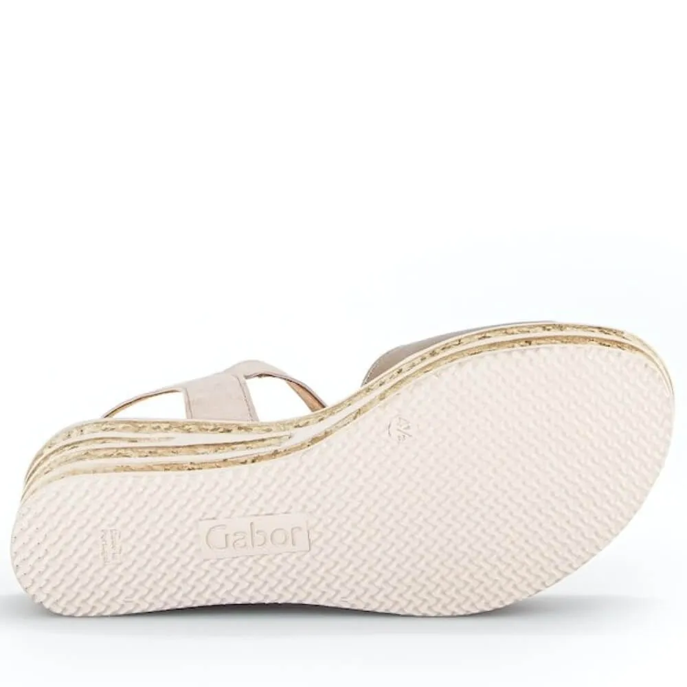 Gabor Twirl Wedge Sandal 64.651 Light Gold Pudder