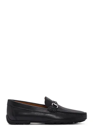 Geox Erkek Siyah Kosmopolis   Grip Deri Loafer