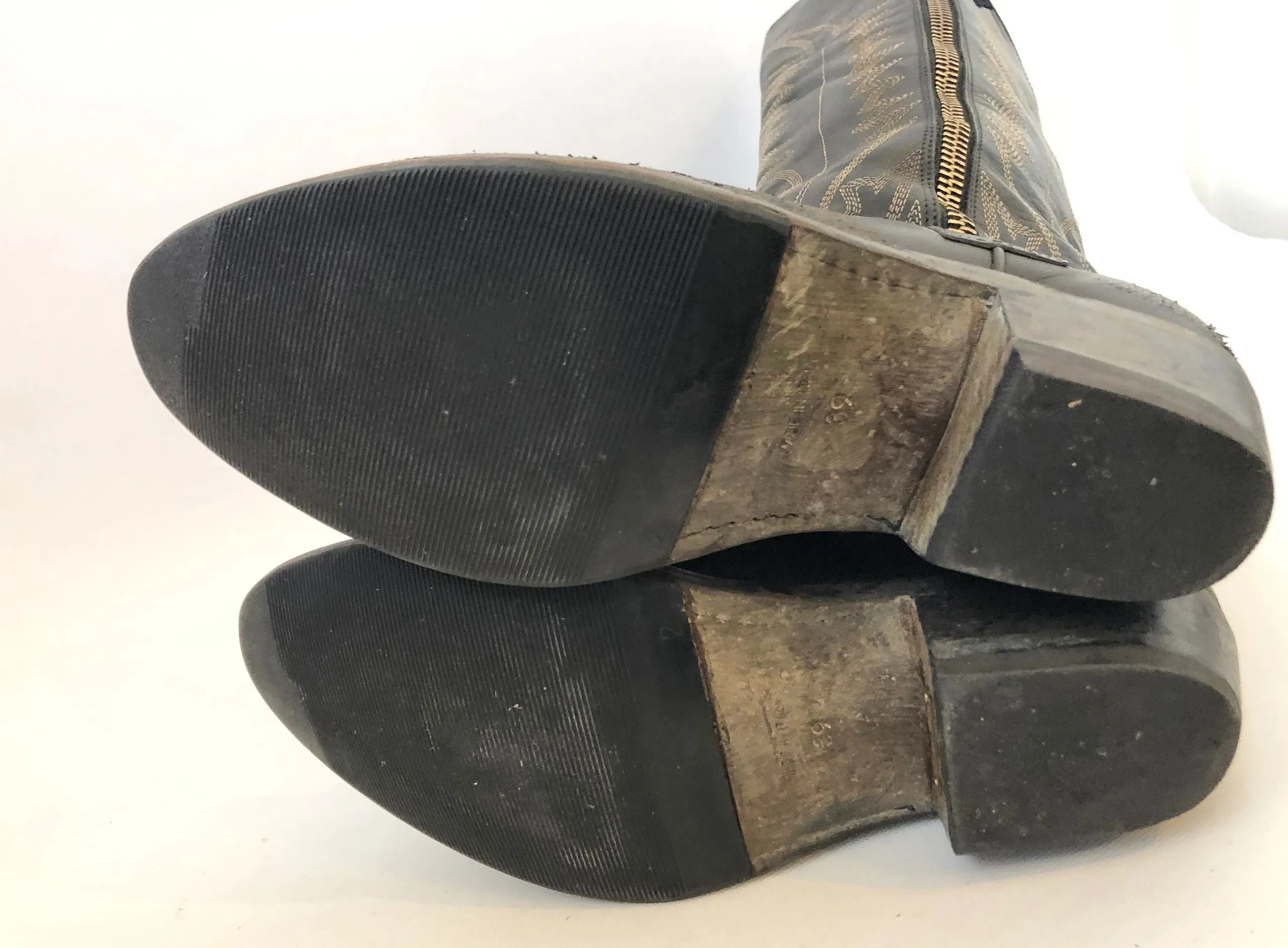 Golden Goose Distressed Western Boots Size 39 It (9 Us)