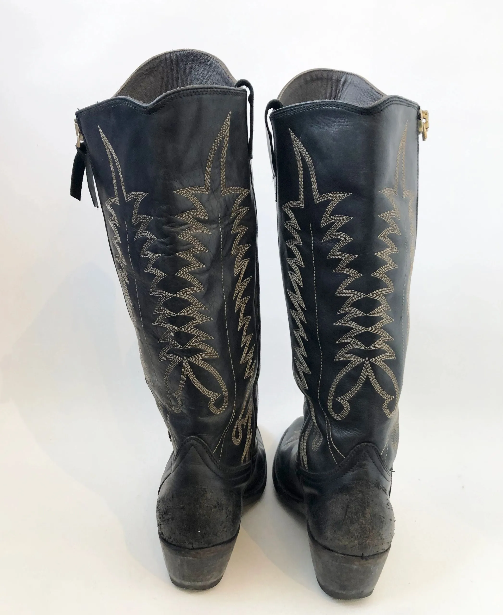 Golden Goose Distressed Western Boots Size 39 It (9 Us)