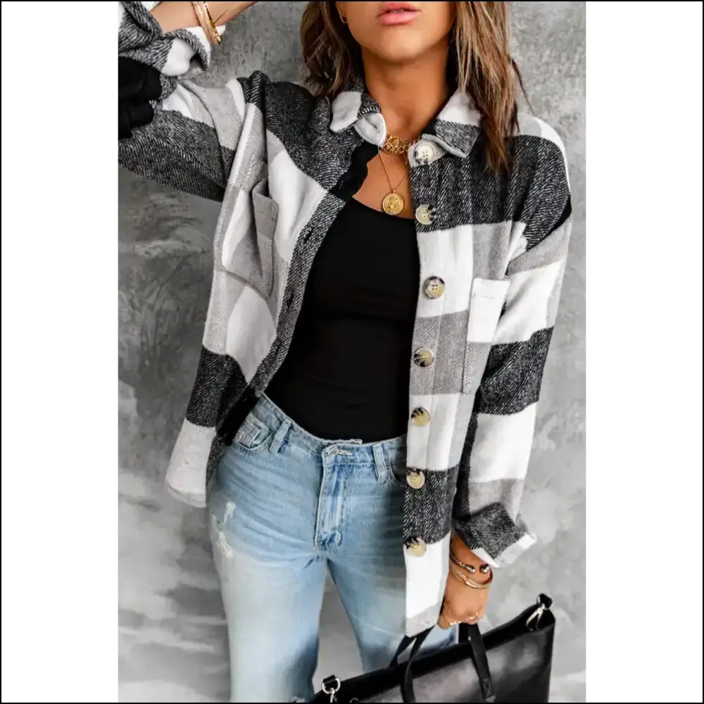 Grey Plaid Color Block Shacket: so Chic, It's ! 🤩 Needful Things
