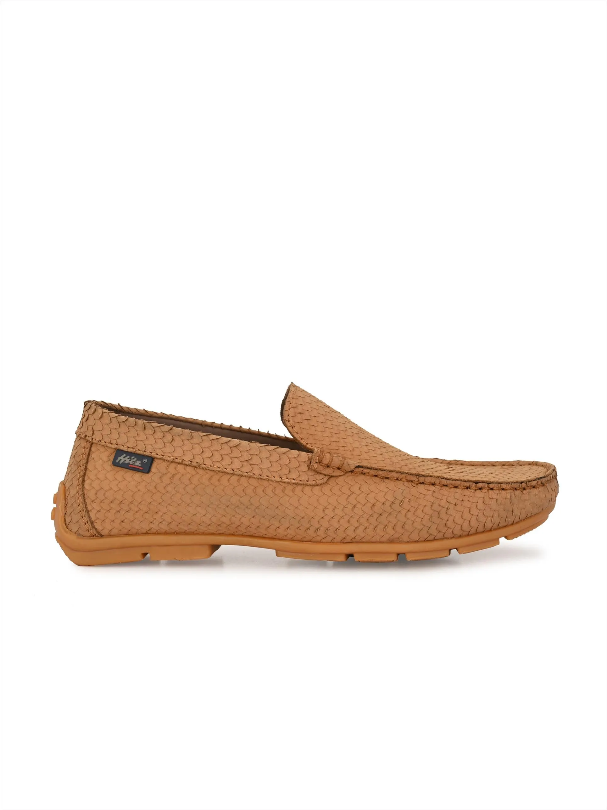 Hitz Men's Tan Leather Casual Loafers