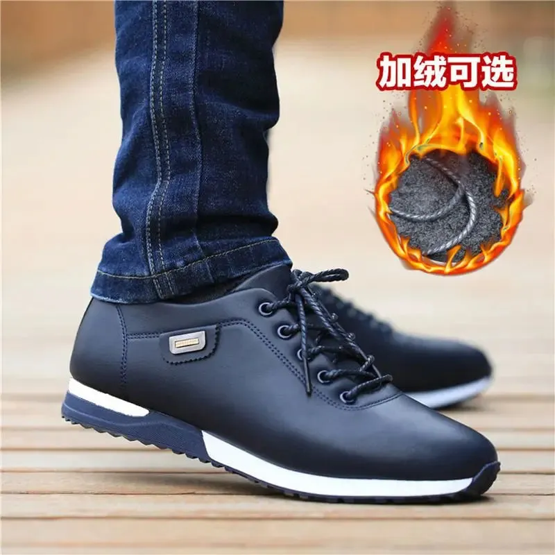 Italian PU Leather Sneakers Shoes For Men Dress Shoes Big Size 45 46 Male Sneaker Fashion Man's Sports Shoes Vulcanized Footwear