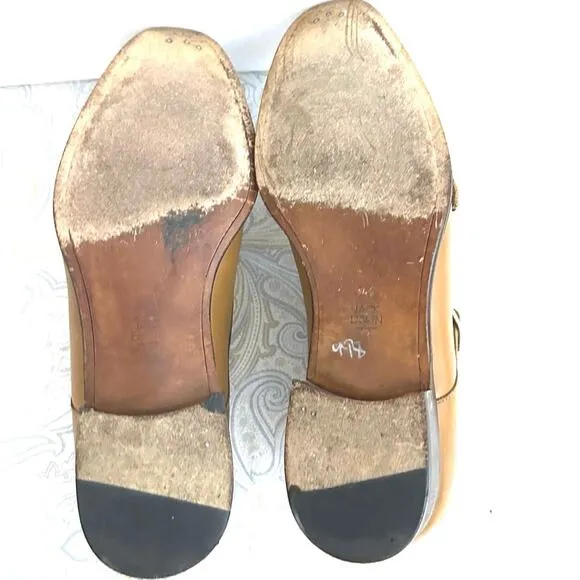 Jack Erwin Brown Leather Double Strap Buckle Monk Dress Shoe Cognac Sz 8D