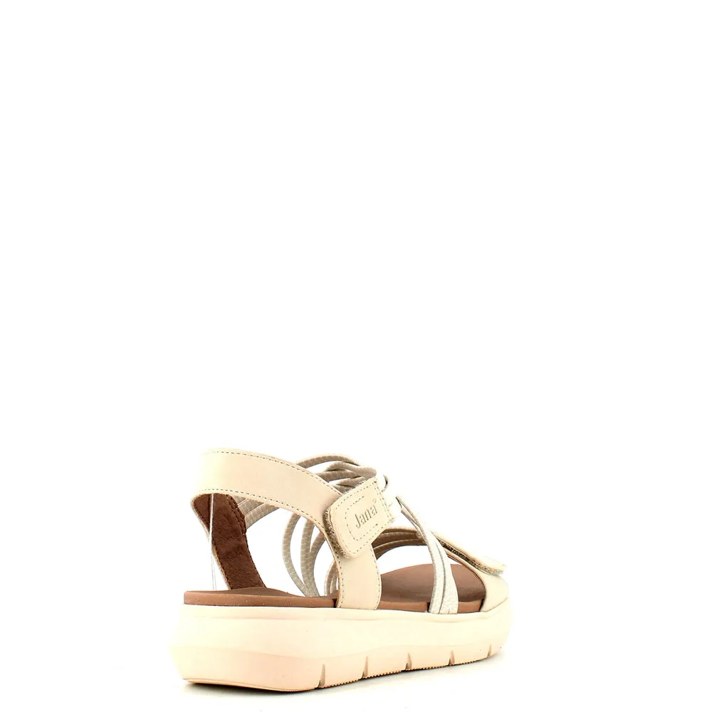 Jana Strappy Velcro Sandal Beige