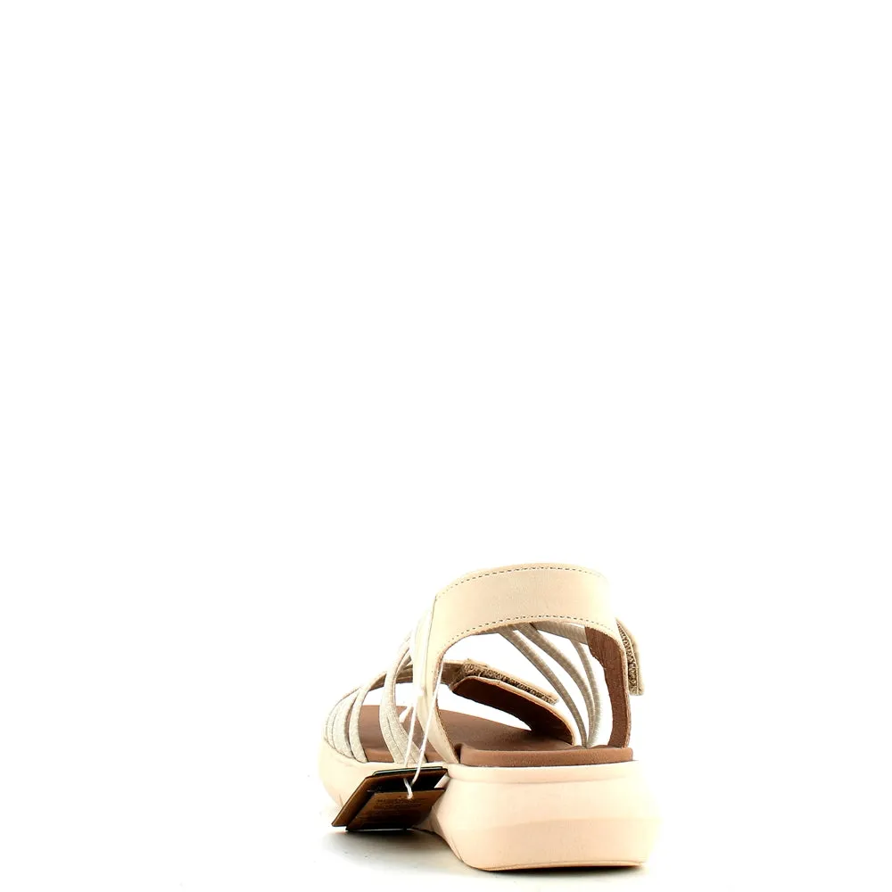 Jana Strappy Velcro Sandal Beige