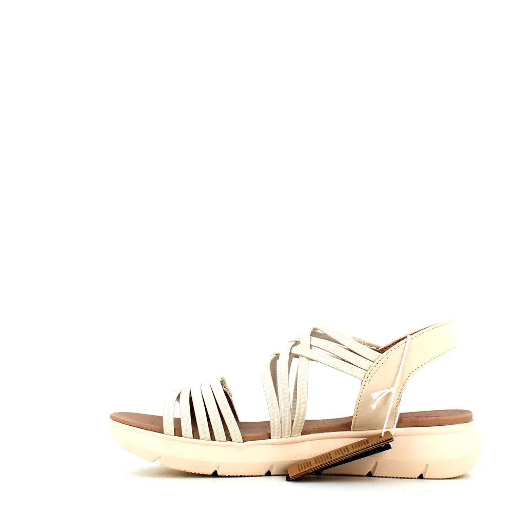 Jana Strappy Velcro Sandal Beige
