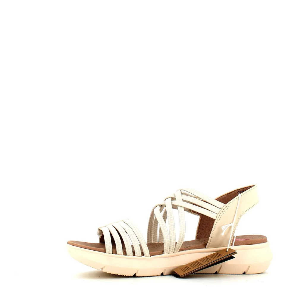 Jana Strappy Velcro Sandal Beige