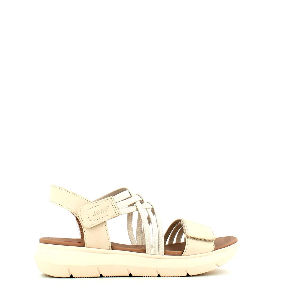 Jana Strappy Velcro Sandal Beige