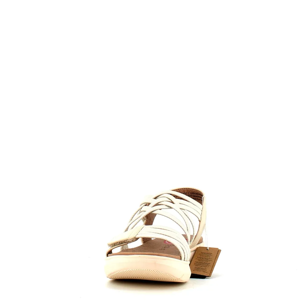 Jana Strappy Velcro Sandal Beige