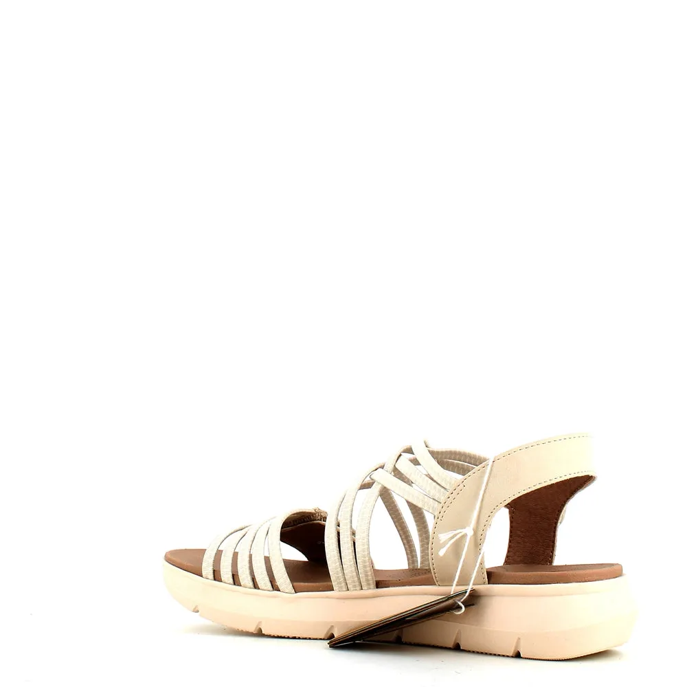 Jana Strappy Velcro Sandal Beige