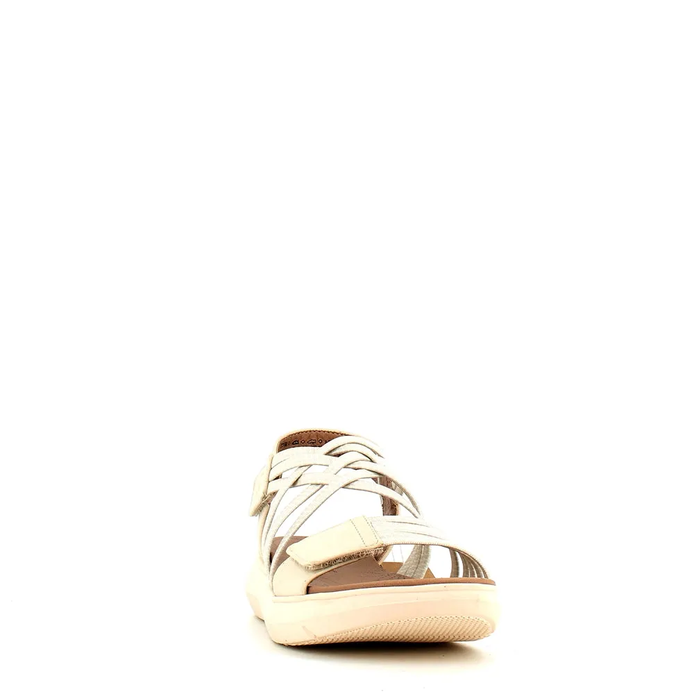Jana Strappy Velcro Sandal Beige