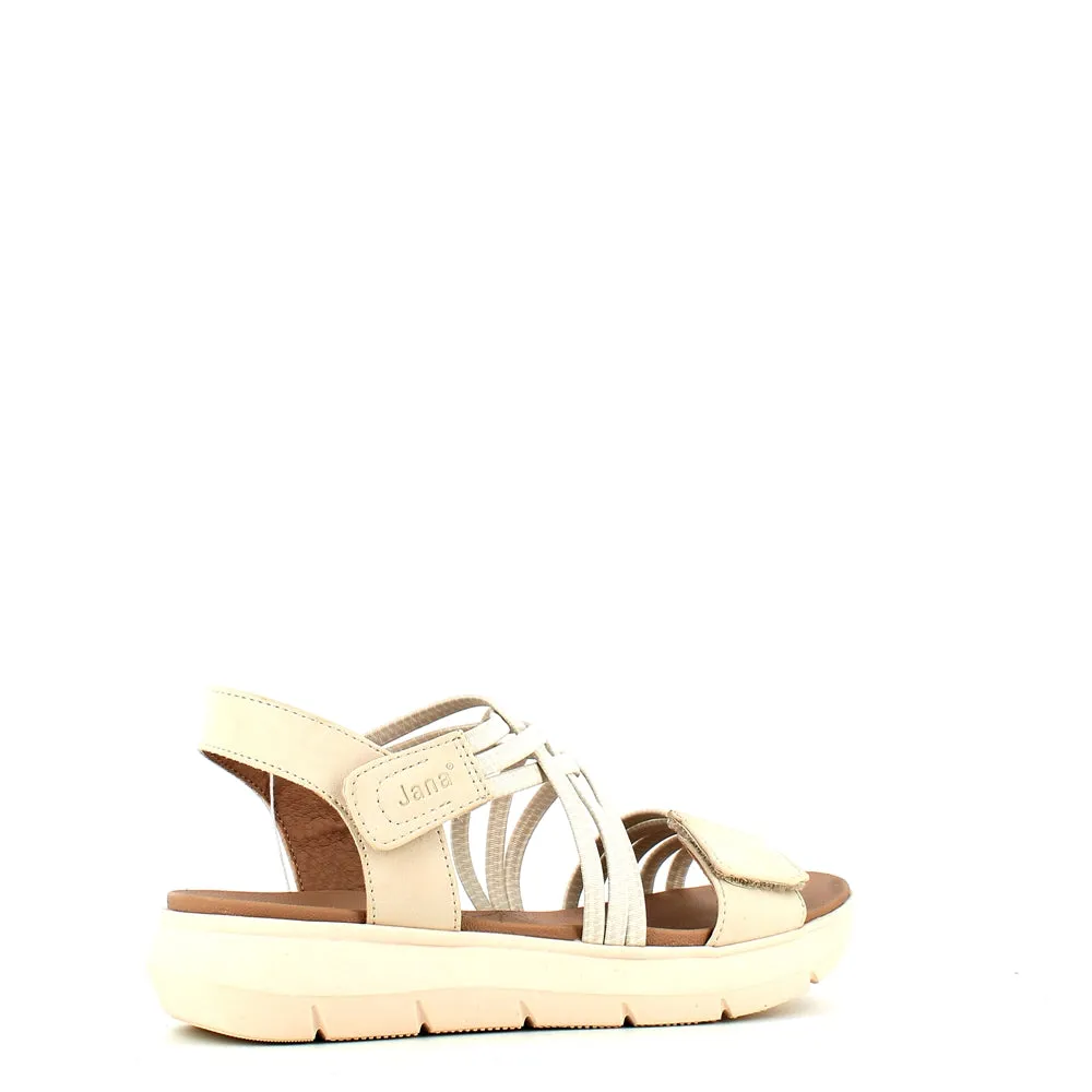 Jana Strappy Velcro Sandal Beige