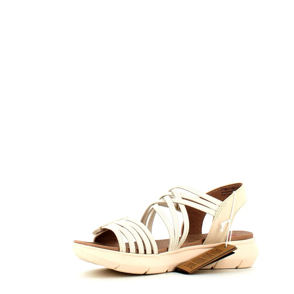 Jana Strappy Velcro Sandal Beige