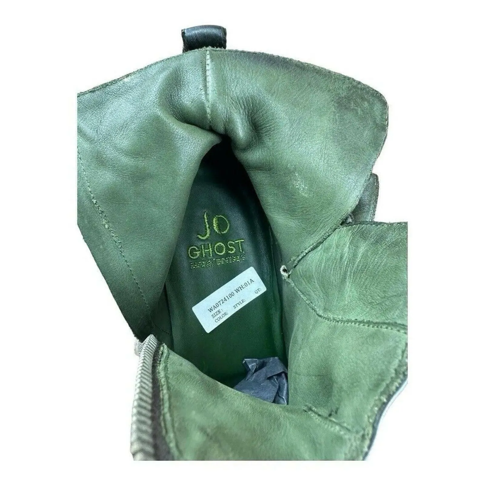 Jo Ghost Men Shoes Green Calf-SKIN LEATHER BOOT