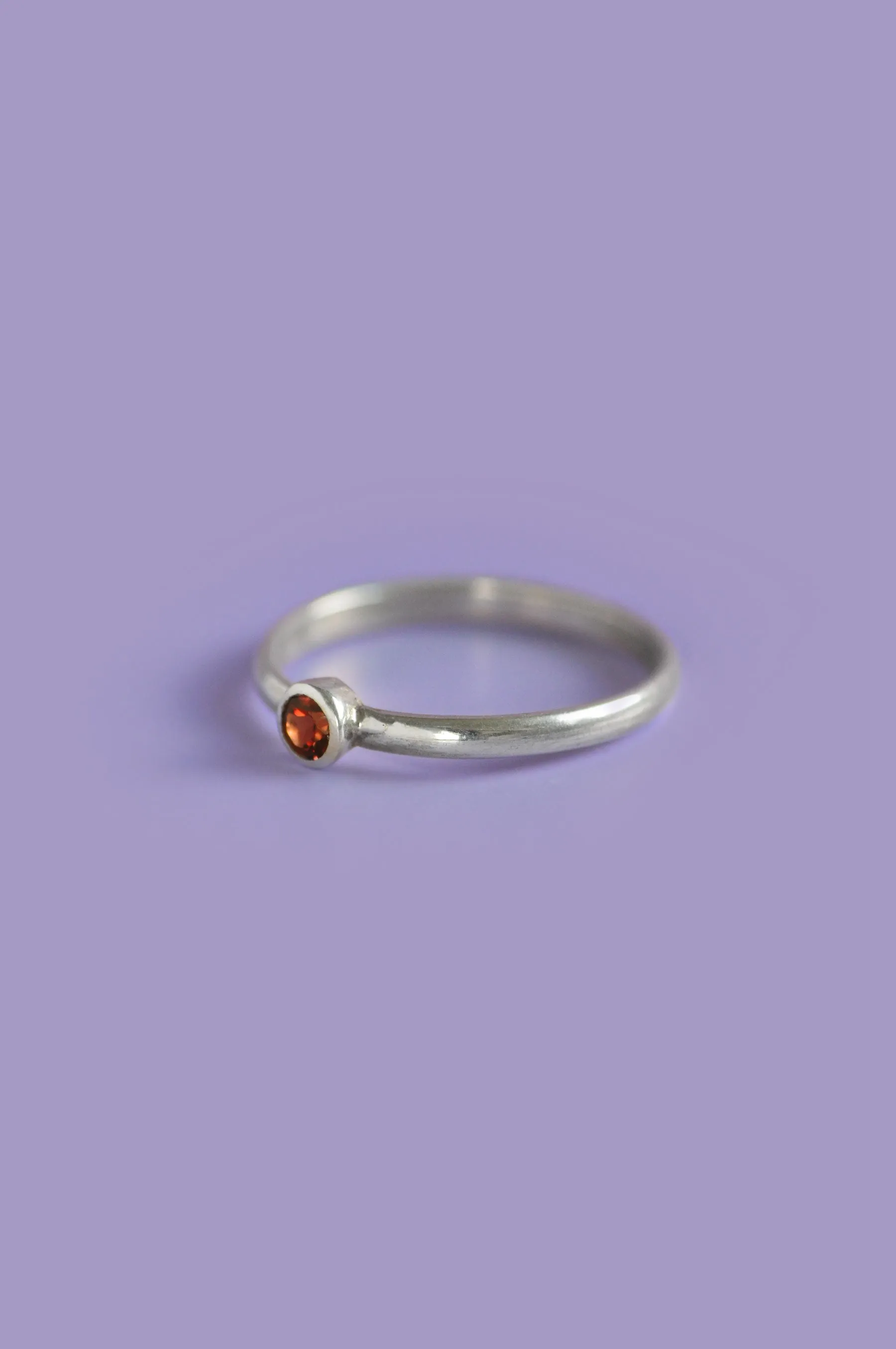 Julia Hessonite Garnet Silver Ring