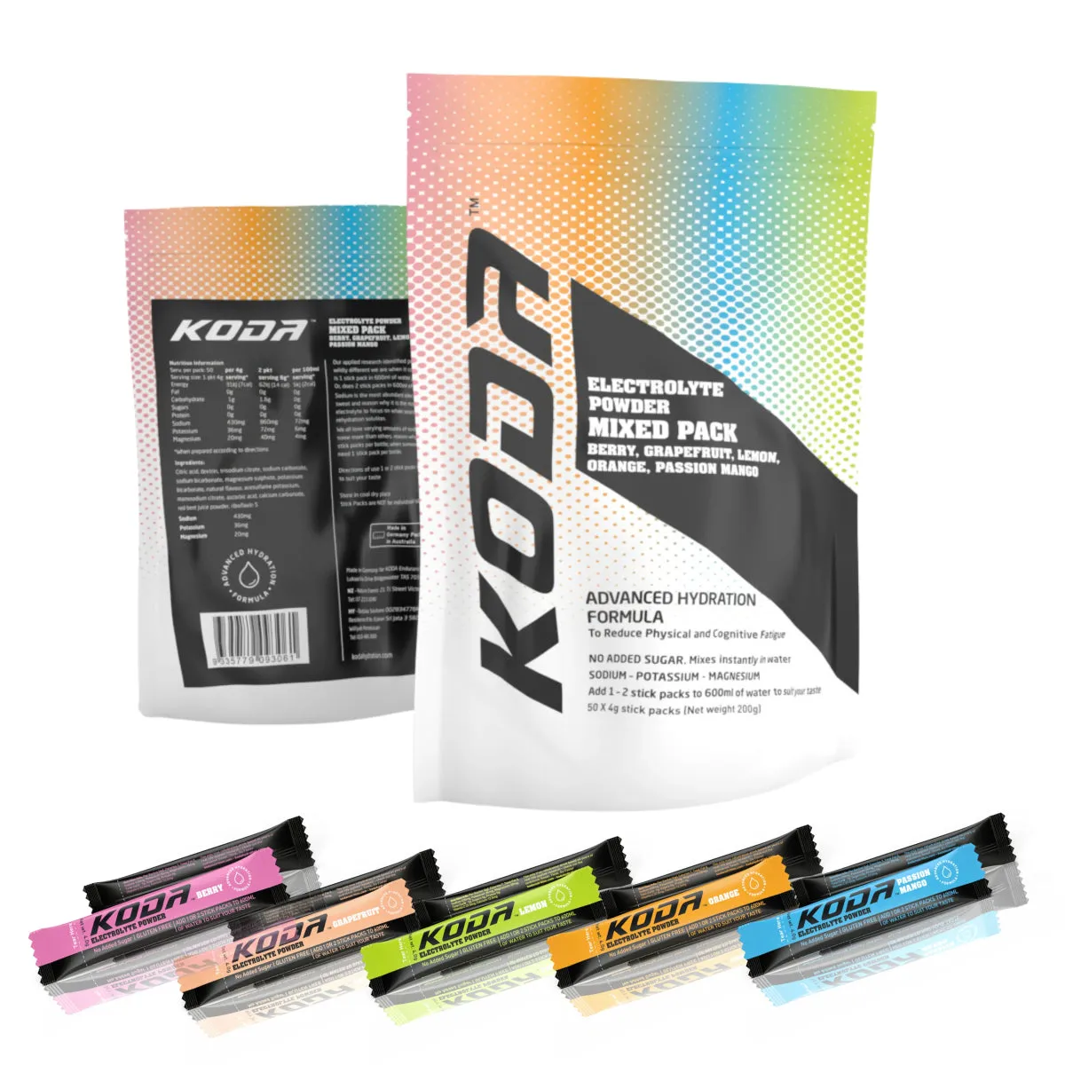 Koda Electrolyte Powder - Mixed Pack (50 Stick Pack)