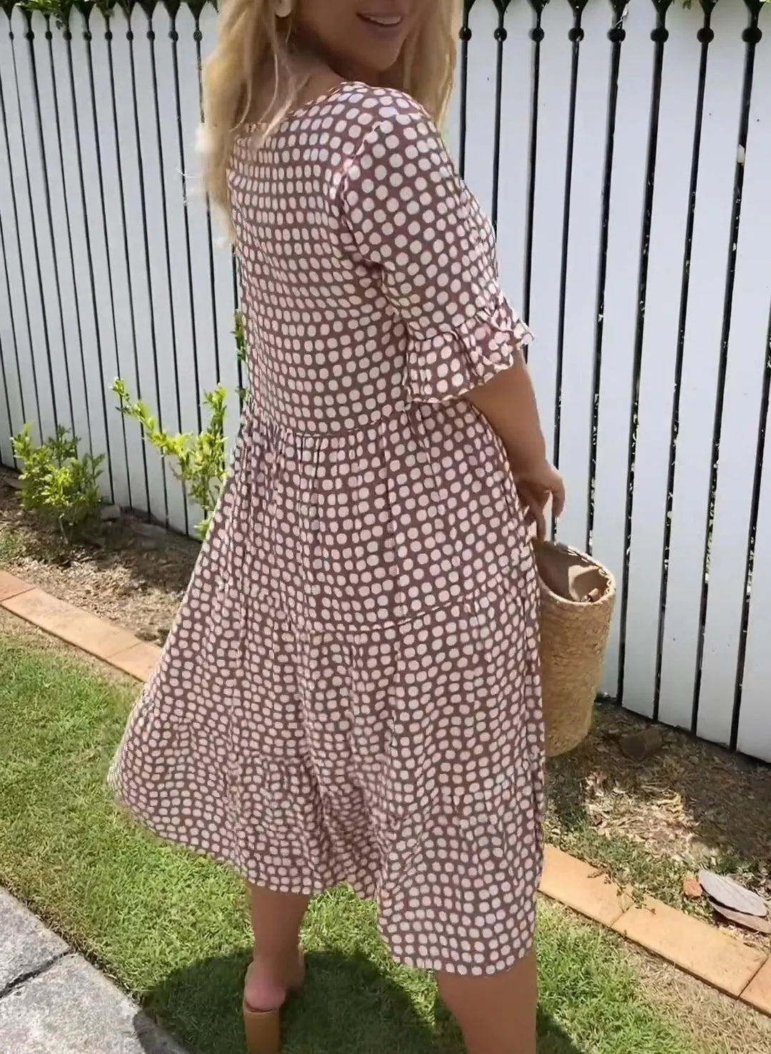 KRISTAL - SHORT SLEEVE FLOWY MIDI DRESS