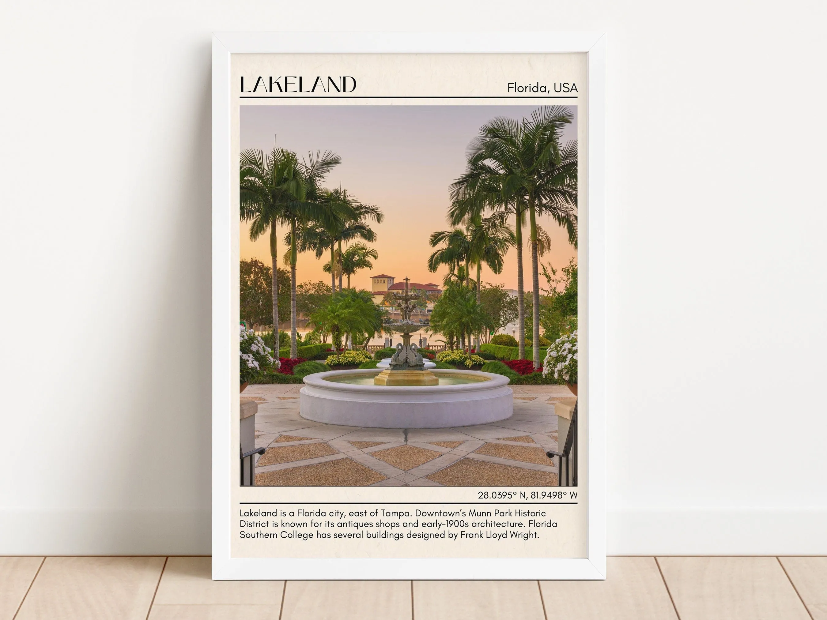 Lakeland Minimal Wall Art, Florida, USA