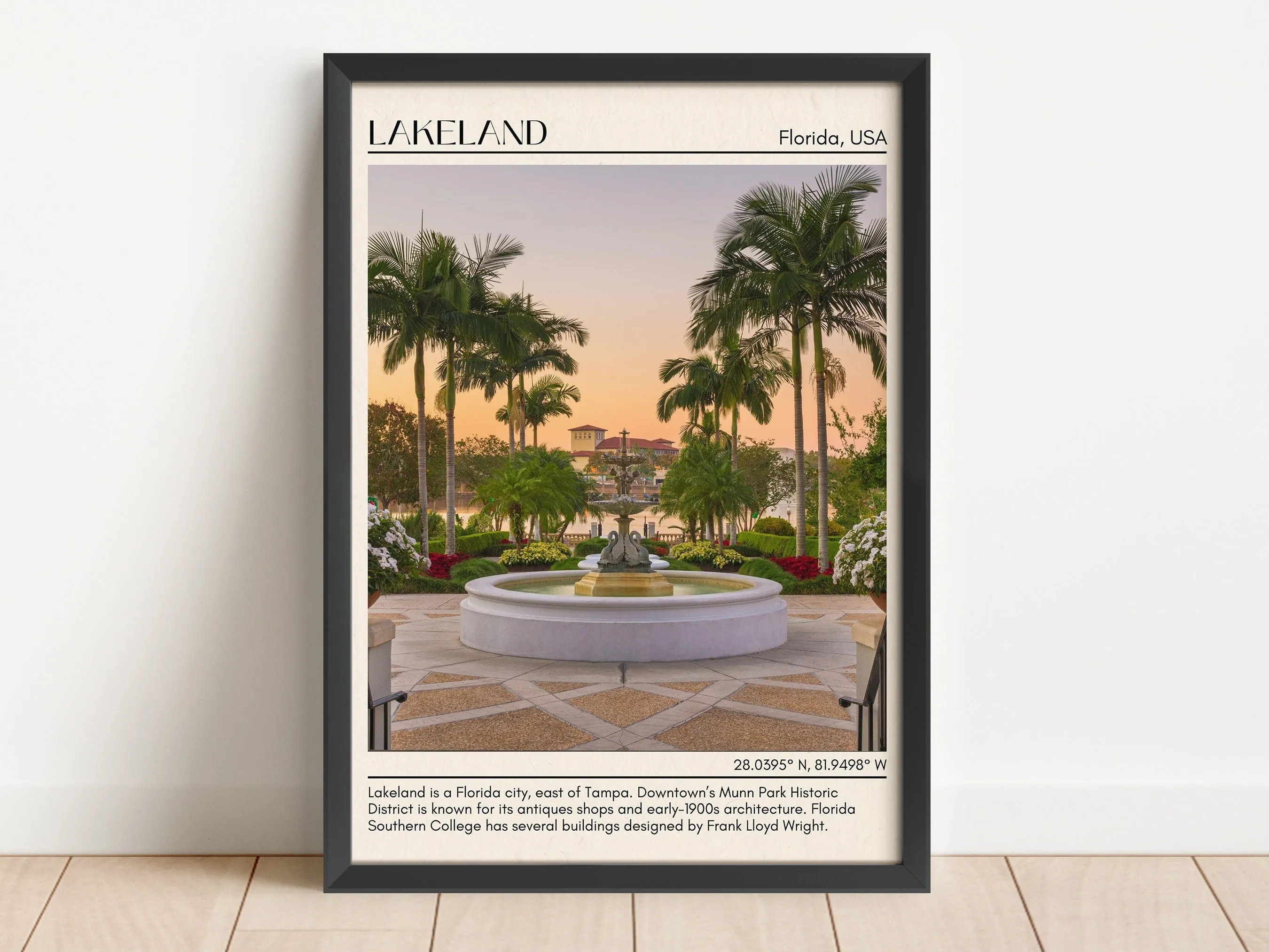Lakeland Minimal Wall Art, Florida, USA