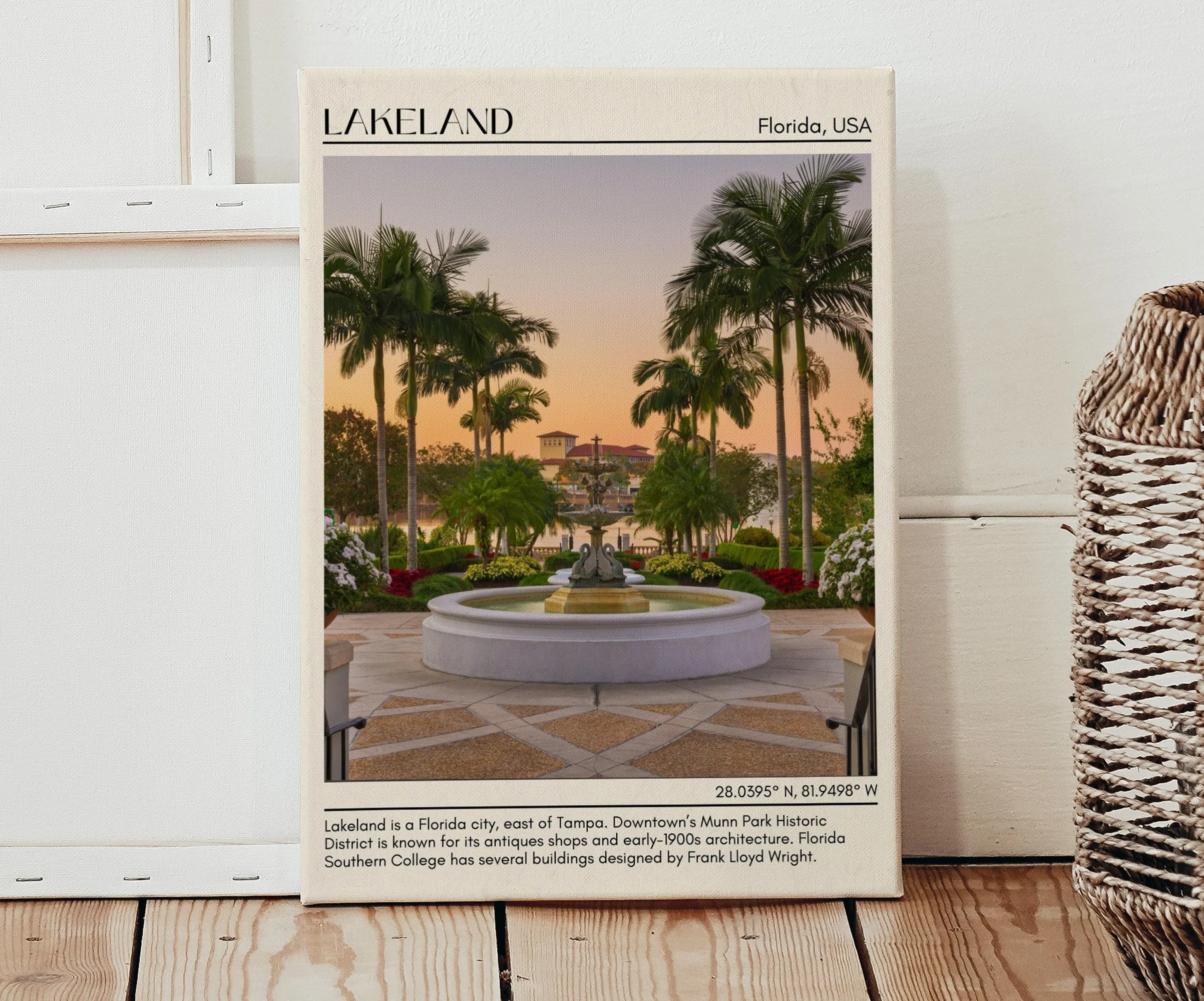 Lakeland Minimal Wall Art, Florida, USA