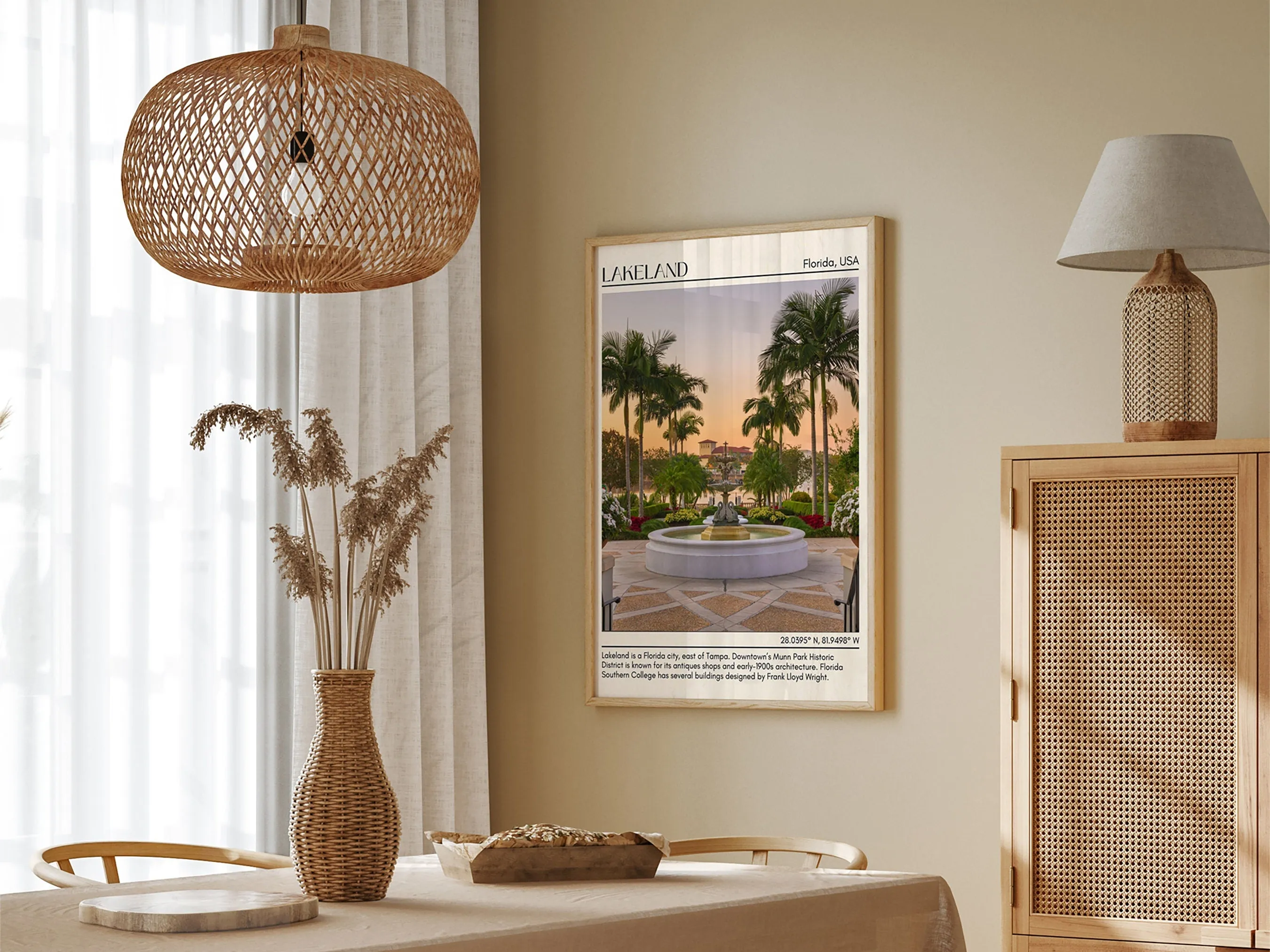 Lakeland Minimal Wall Art, Florida, USA