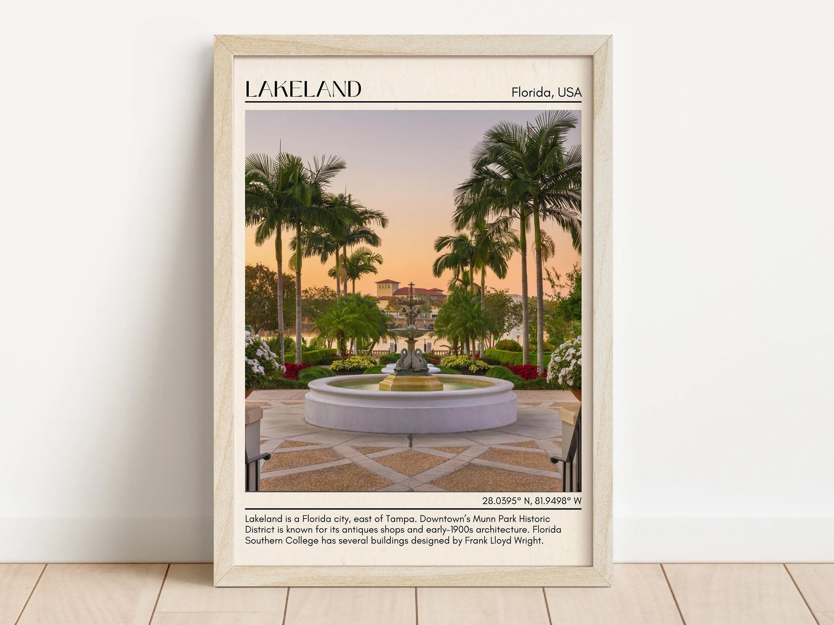 Lakeland Minimal Wall Art, Florida, USA