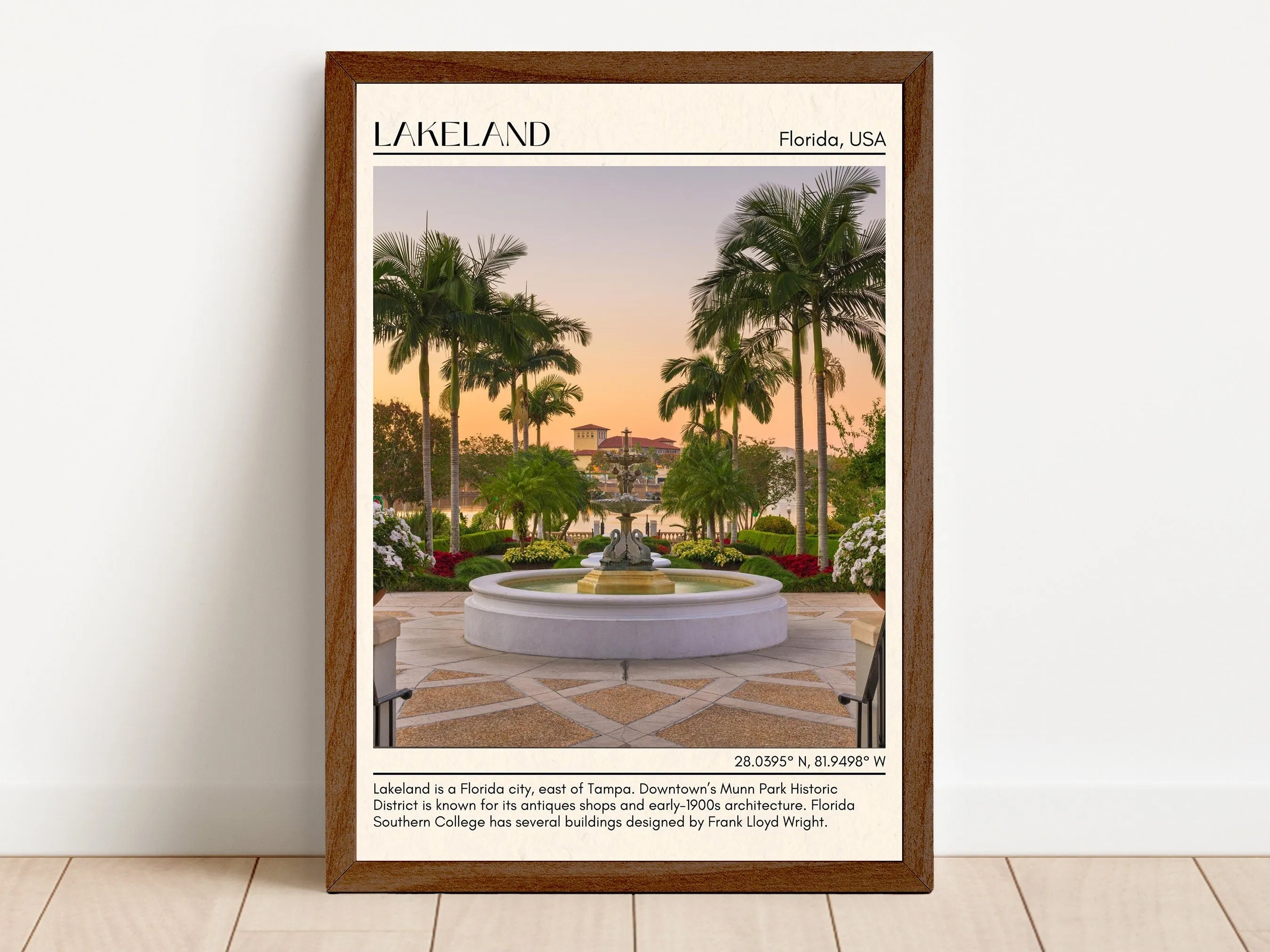 Lakeland Minimal Wall Art, Florida, USA