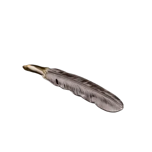 Larry Smith Copper Eagle Head Feather Pendant